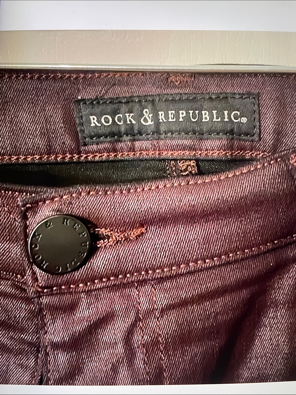 Rock & Republic Women's Straight Leg Purple Jeans